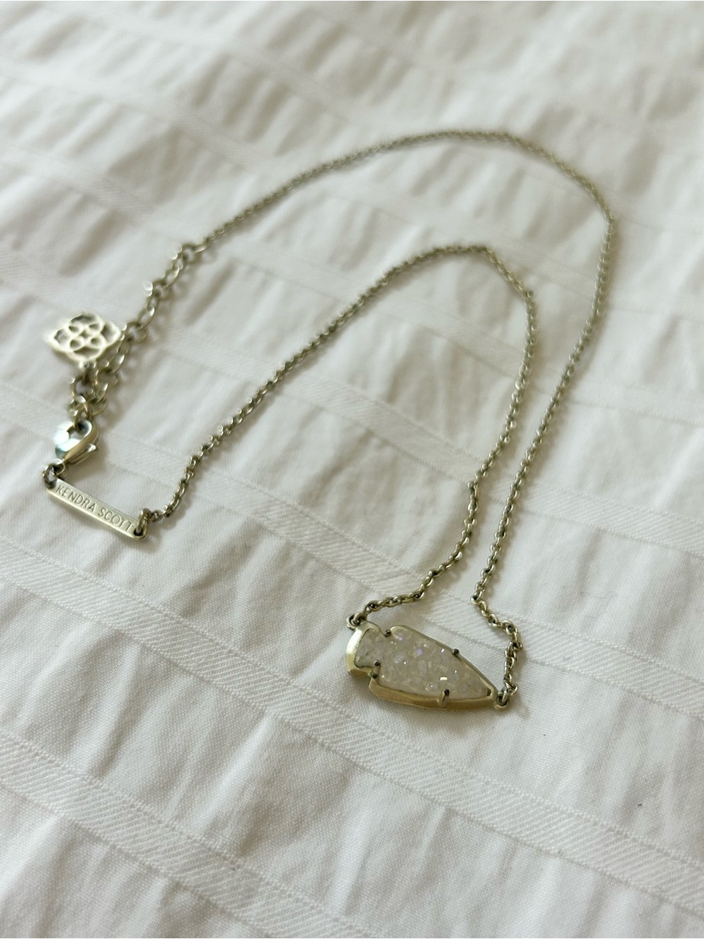 Kendra Scott White Drusy Pendant Necklace